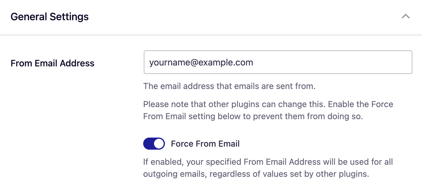 From Email Settings