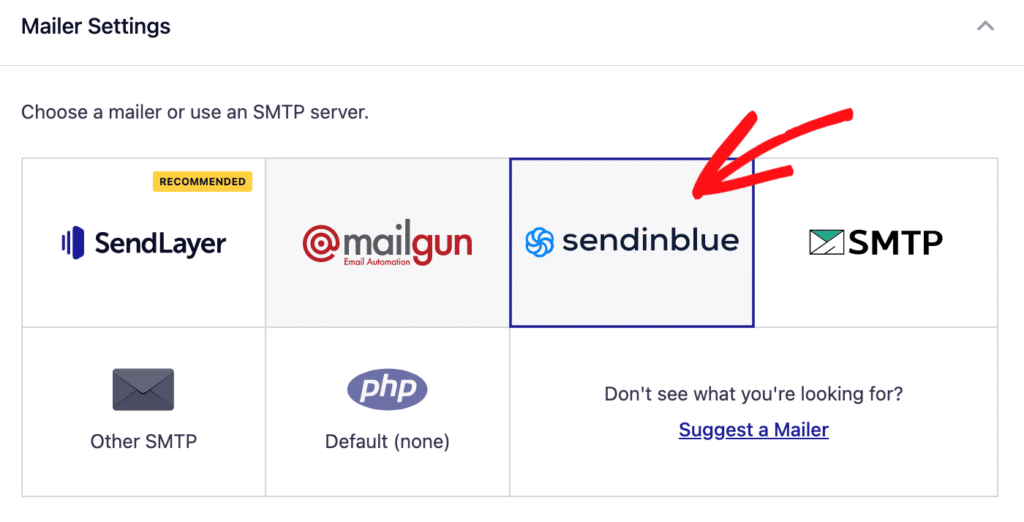 select-the-sendinblue-mailer