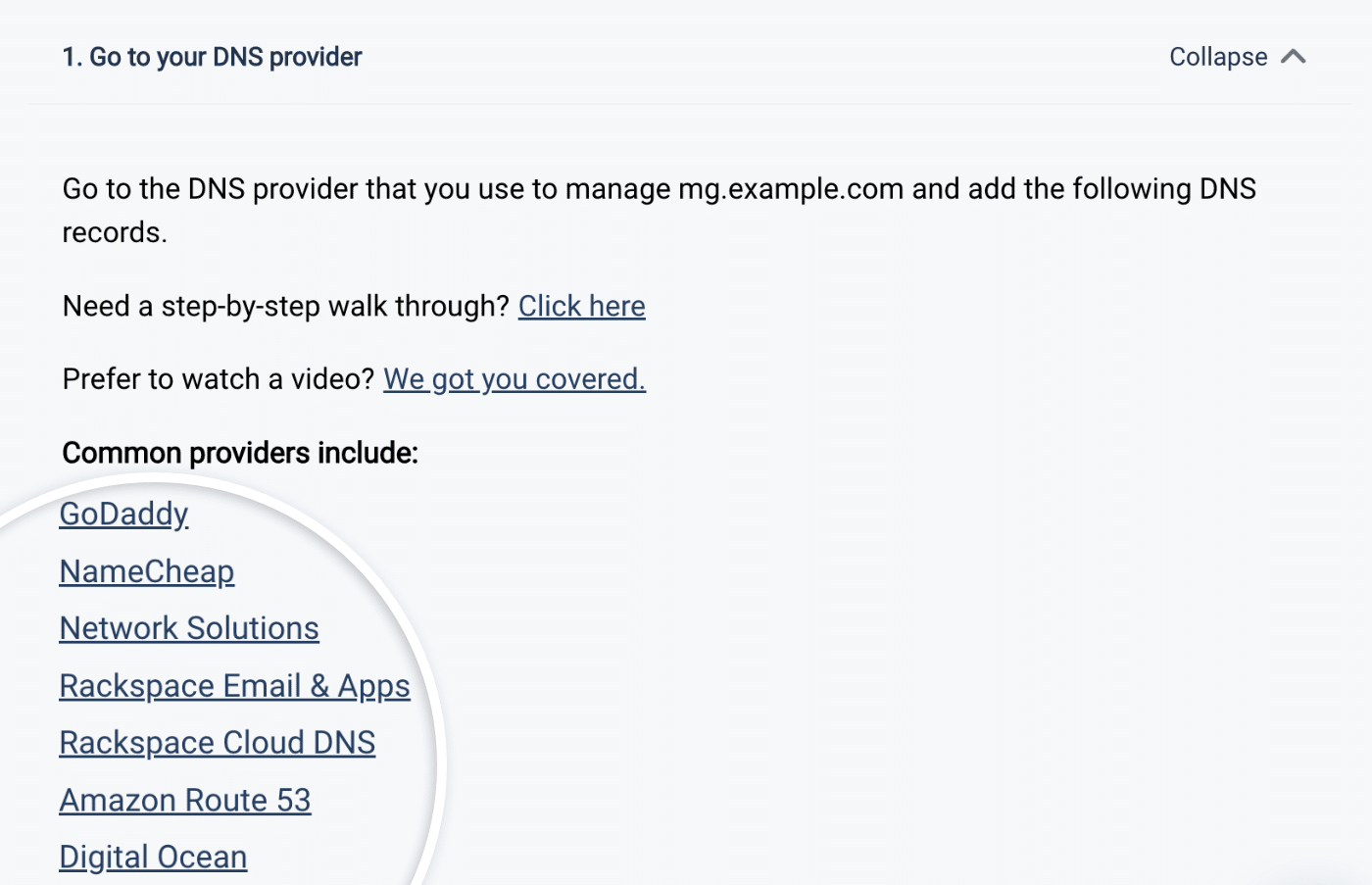 Common dns providers