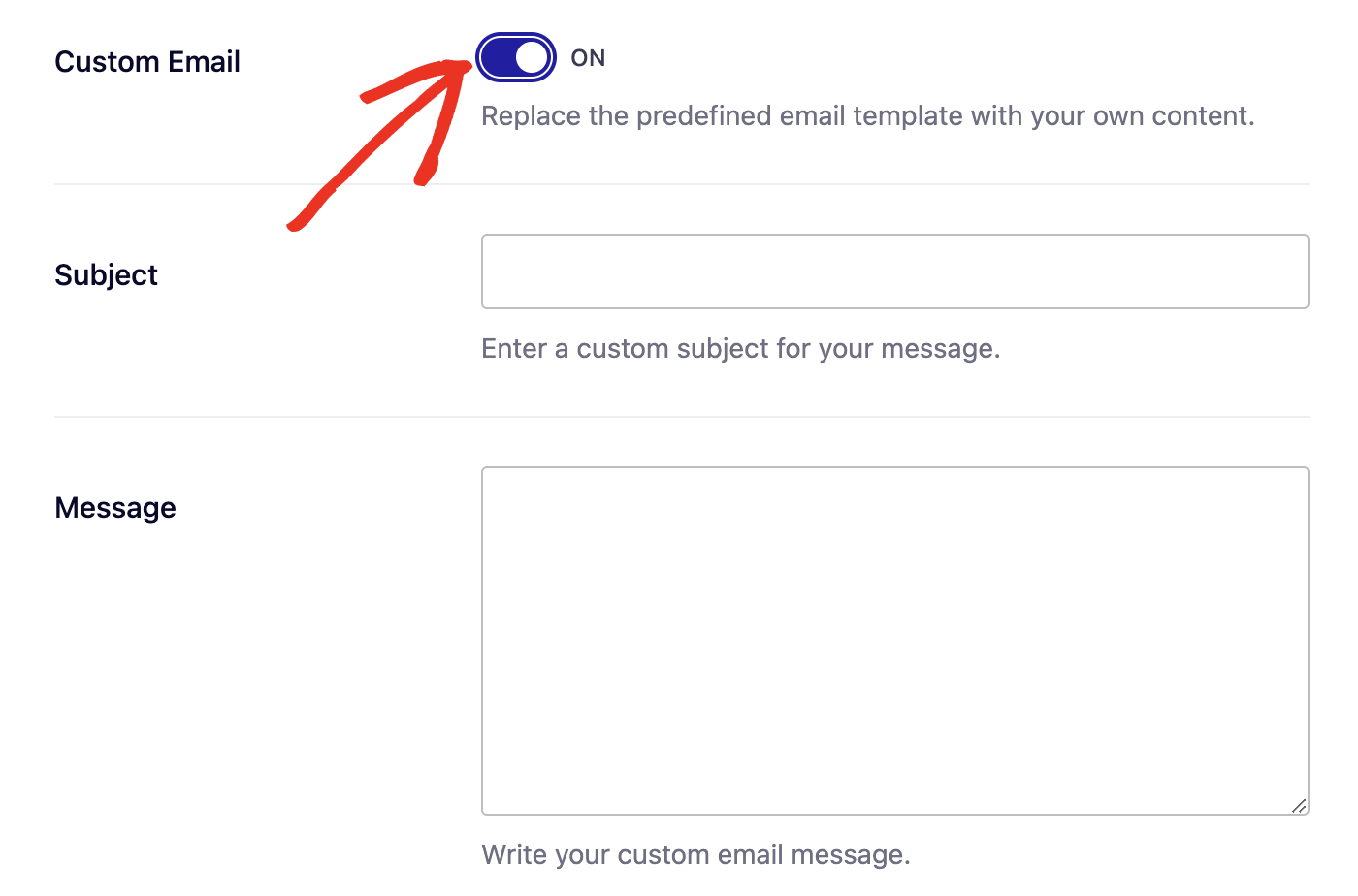 Enable custom email