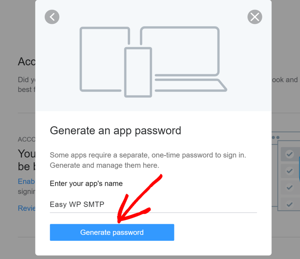 Generate password button