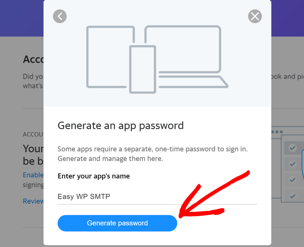 Generate password button