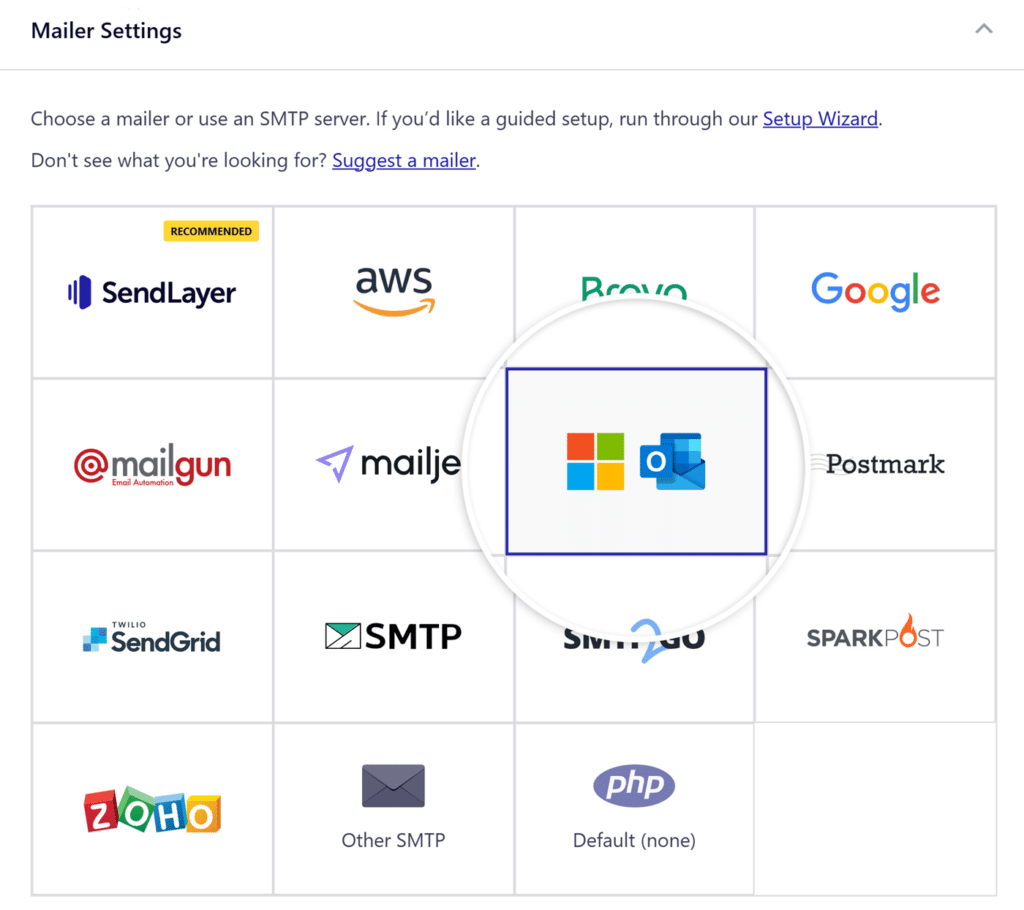 Select Outlook mailer