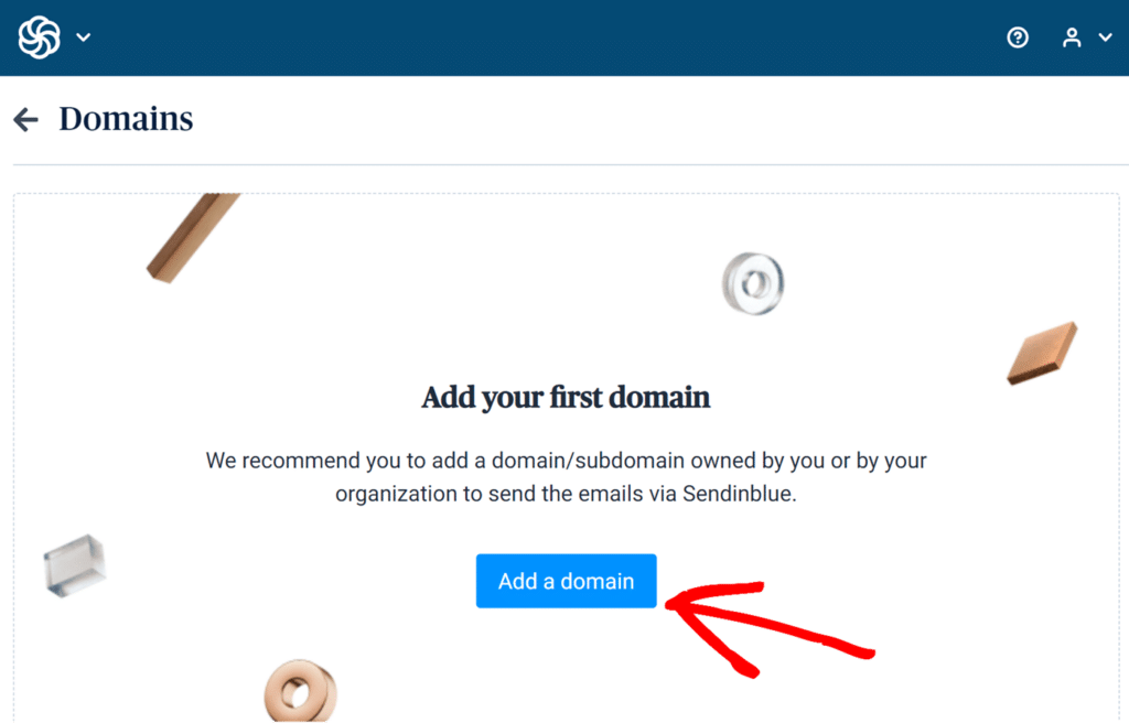 Add a domain button