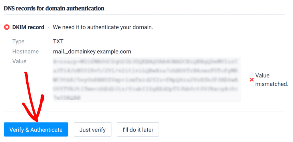 Verify & Authenticate button