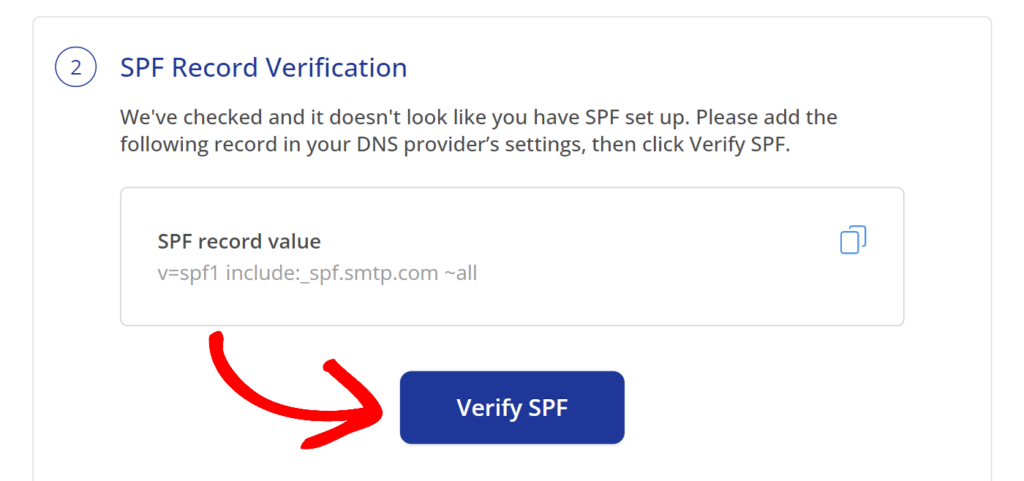 Verify SPF button