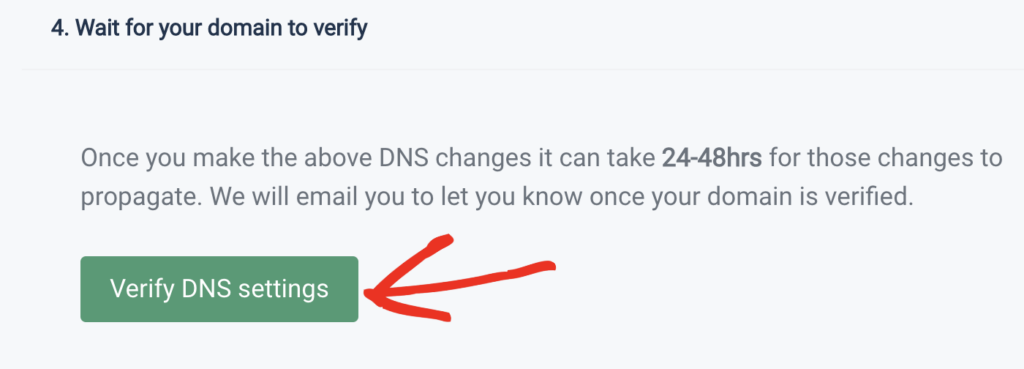 Verify dns settings