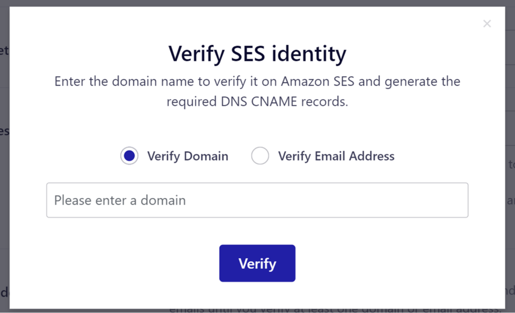 Verifying SES identity in Easy WP SMTP settings