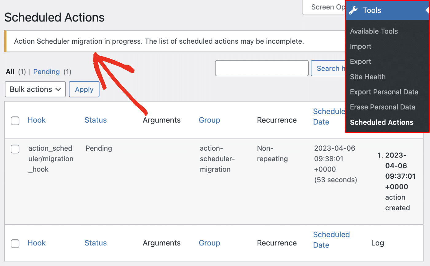 Action Scheduler migration in progress