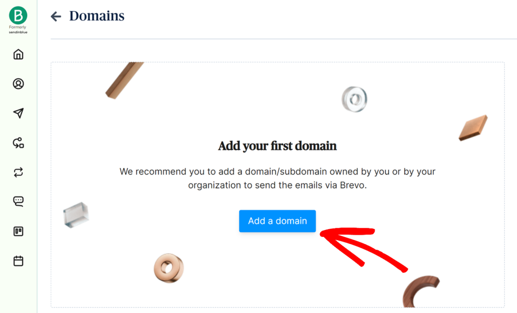 Add a domain button