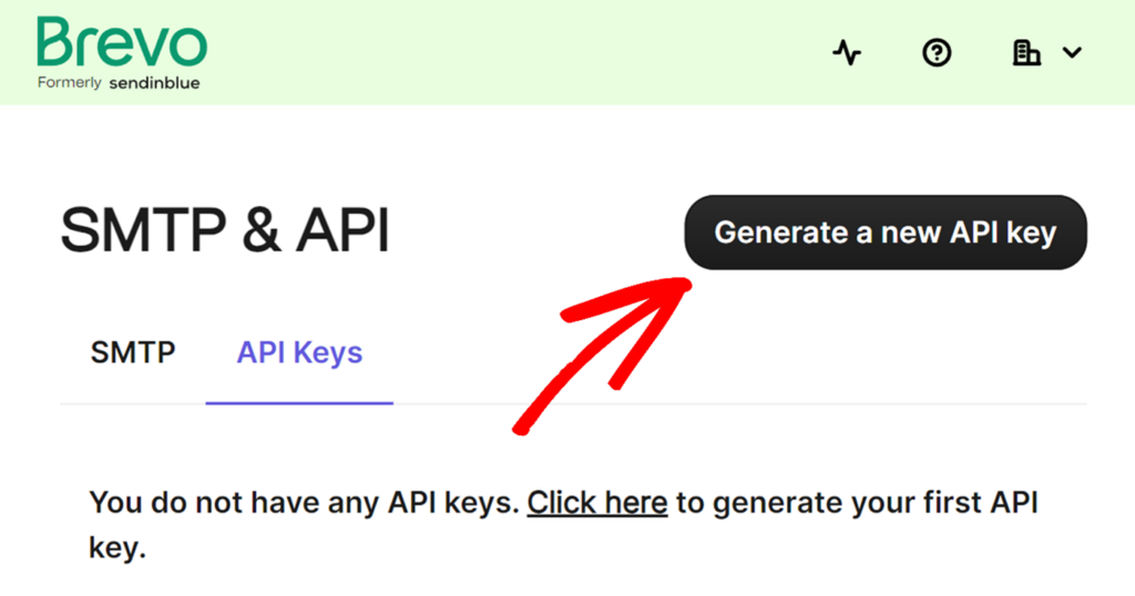 Generate new API key button