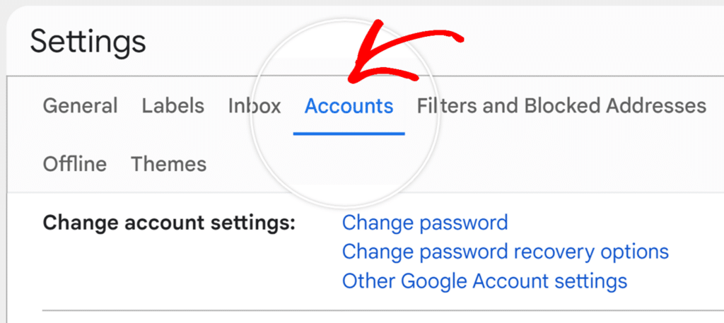Click Accounts tab