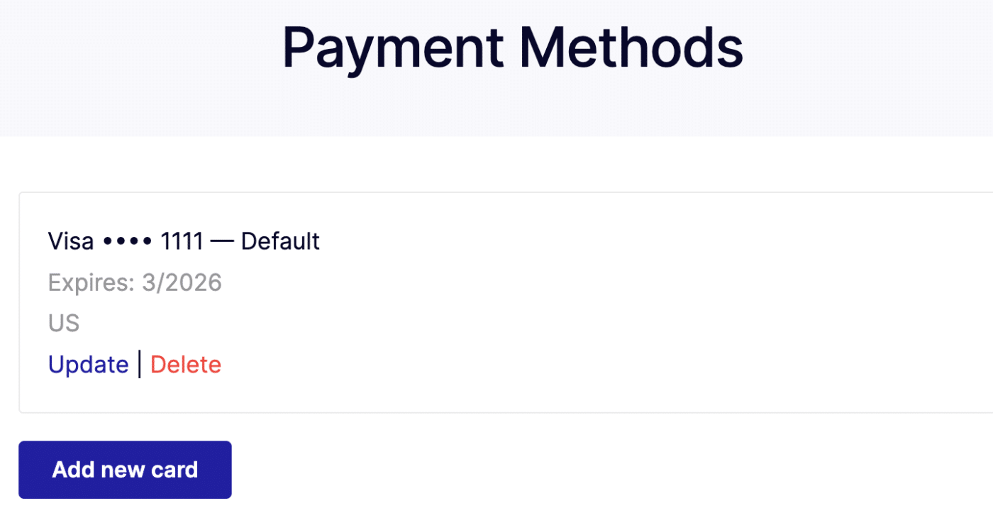 Payment methods