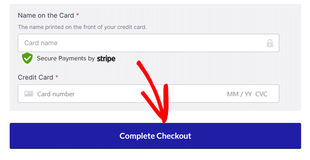 Complete checkout button