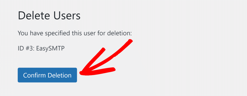 Confirm Deletion button