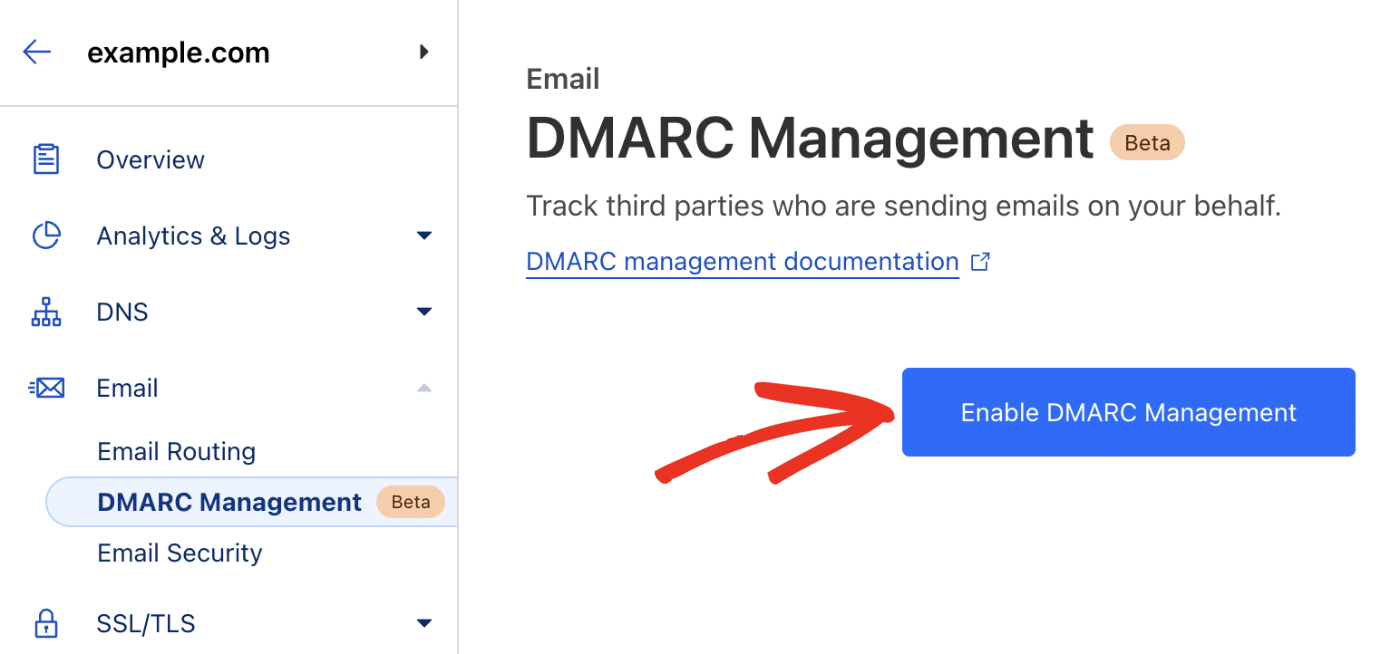 Enable DMARC management