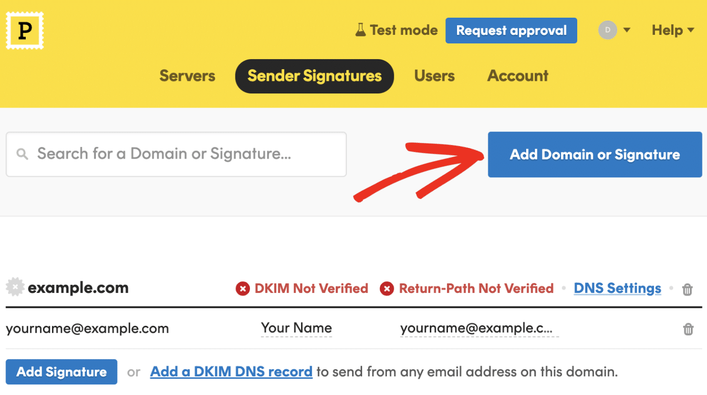 Add domain or signature