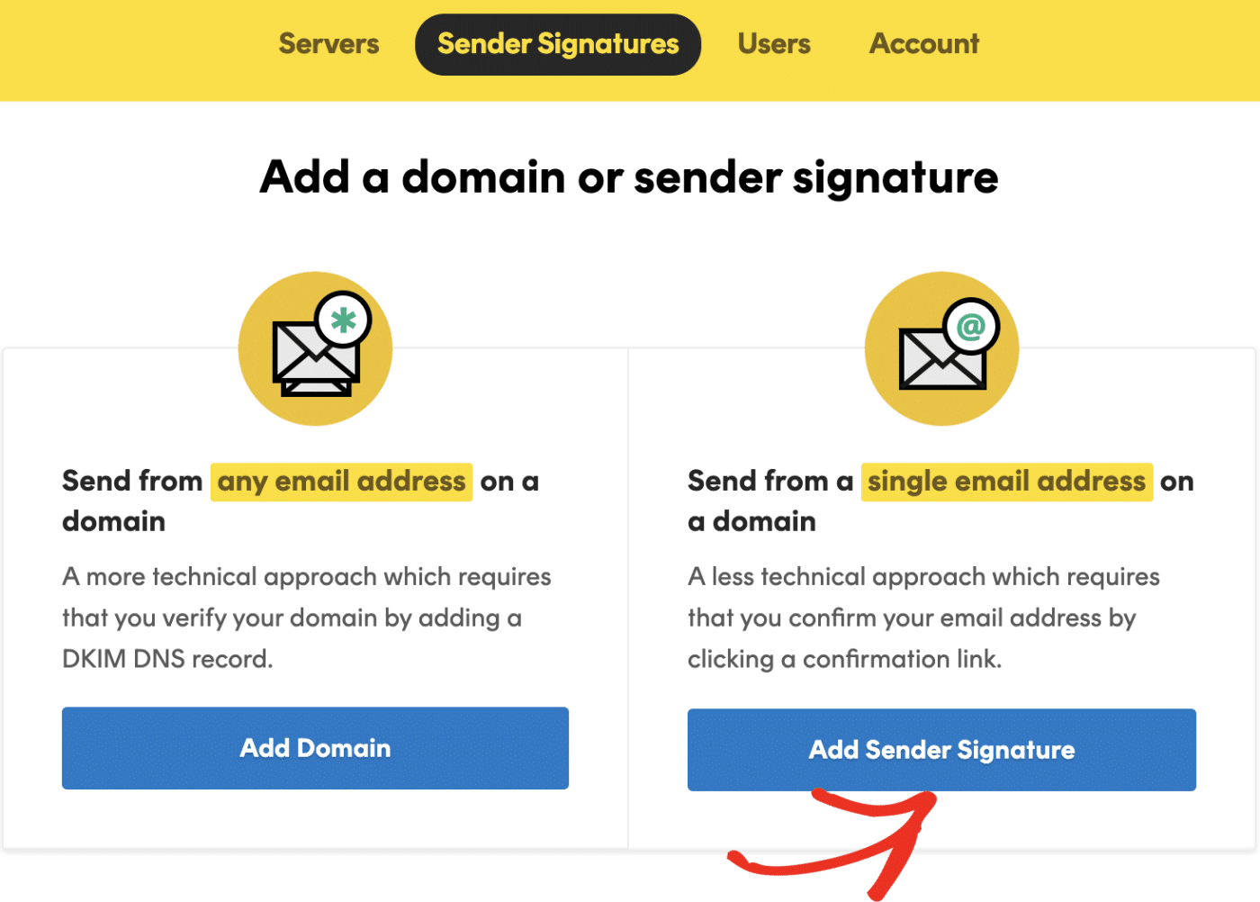 Add sender signature