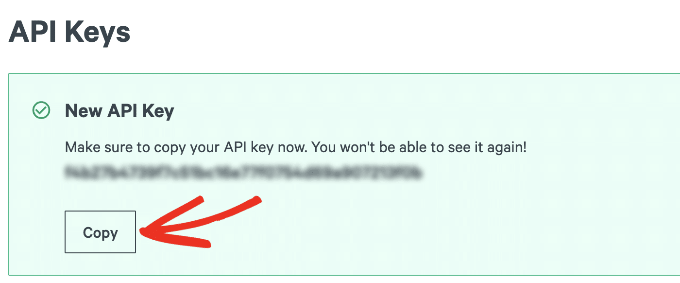 Generated API Key