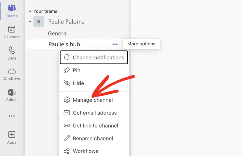 Manage channel