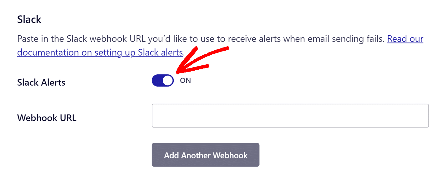 Slack alerts toggle on