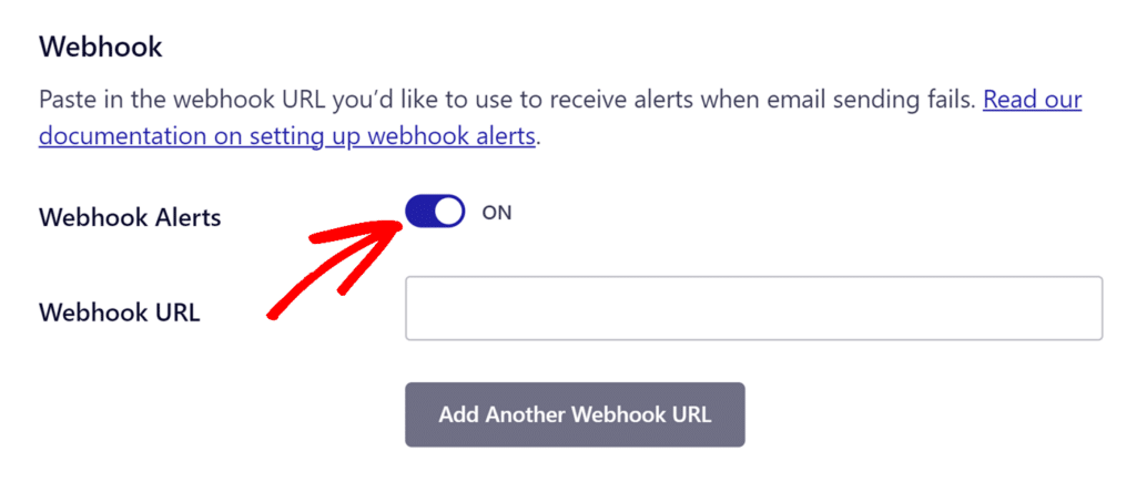 Set Webhook Alerts to the ON position