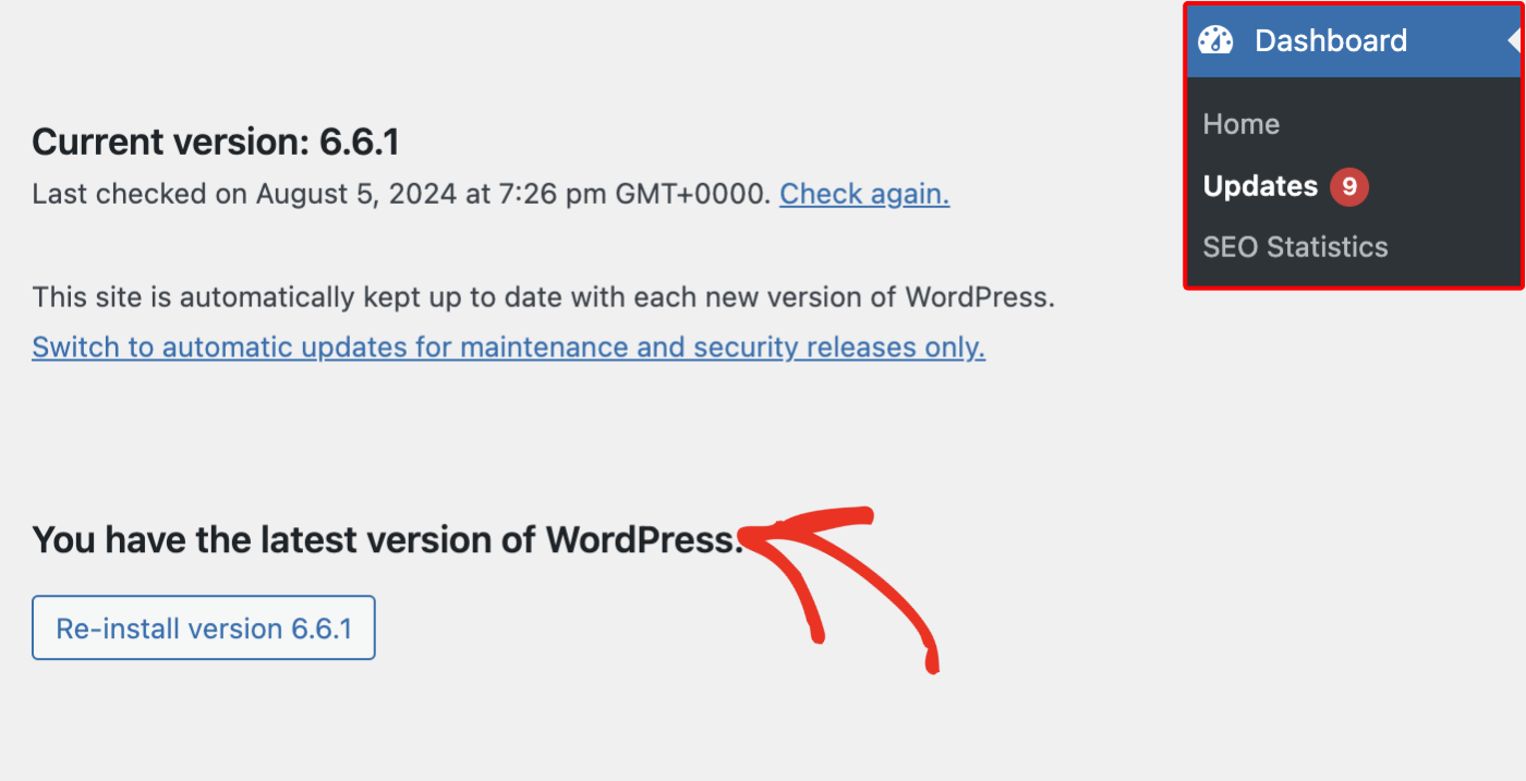 Latest version of WordPress