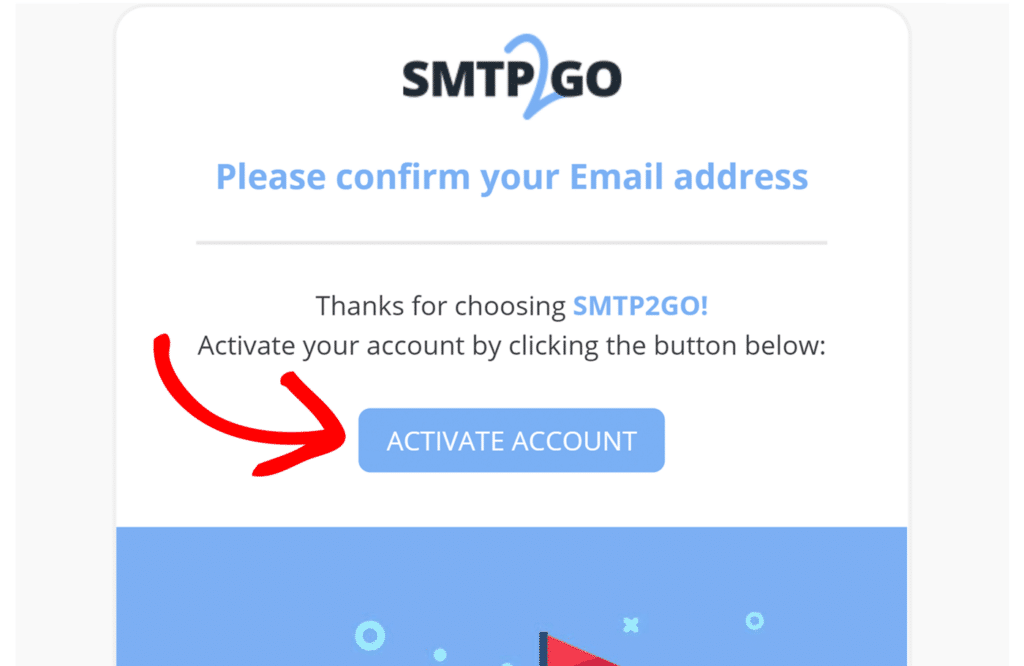 Activate SMTP2GO from email