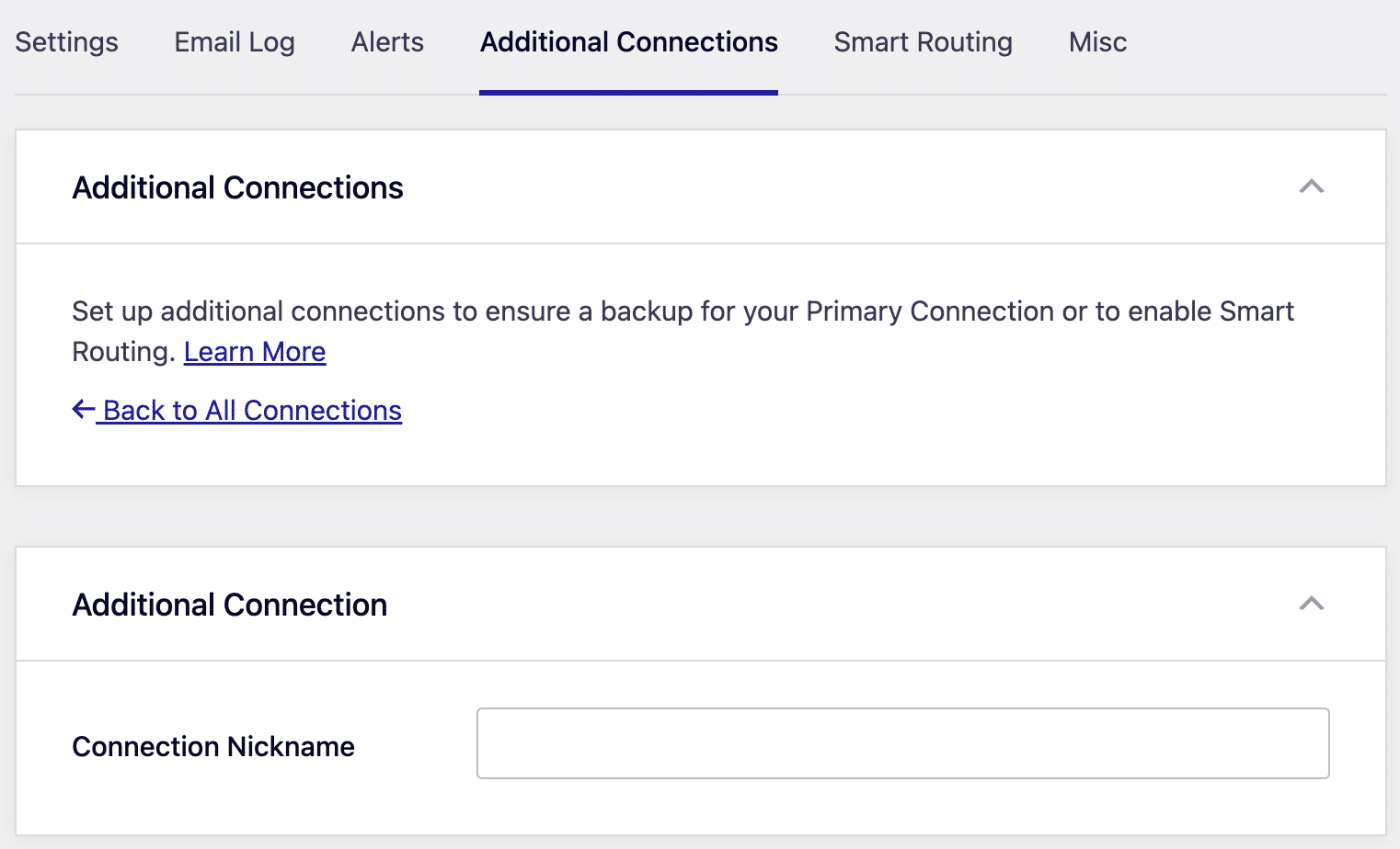 Additional Connection settings