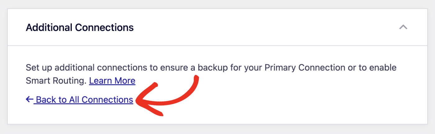 Click the Back to All Connections link