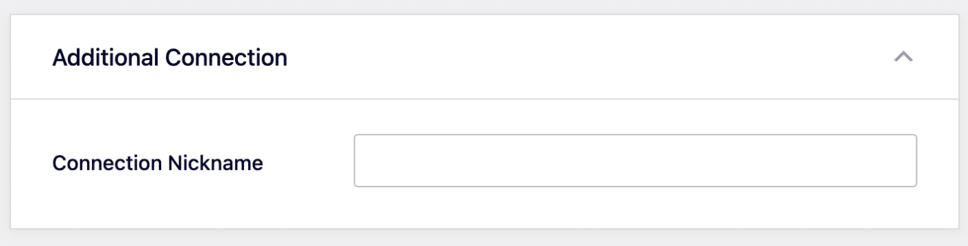 Connection Nickname field