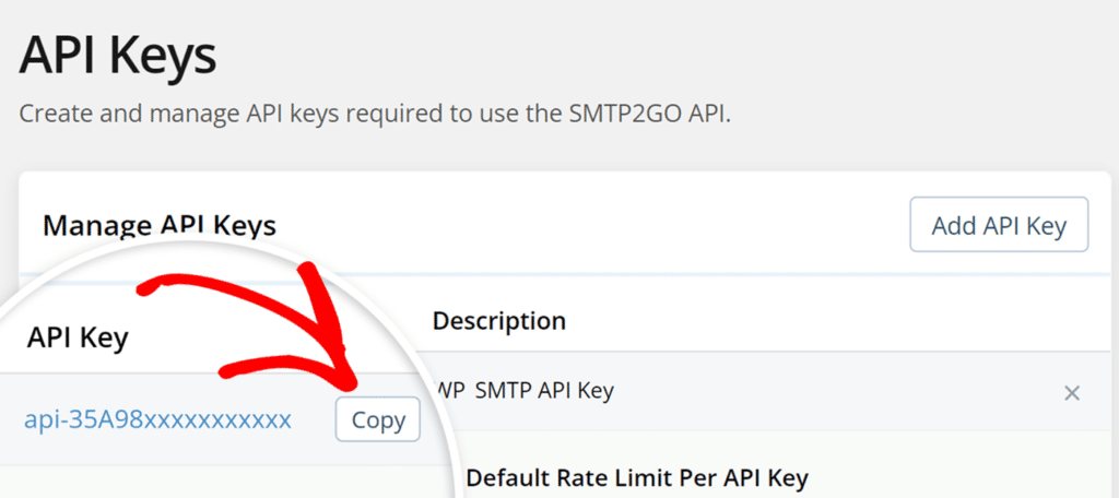 Copy Easy WP SMTP API Key