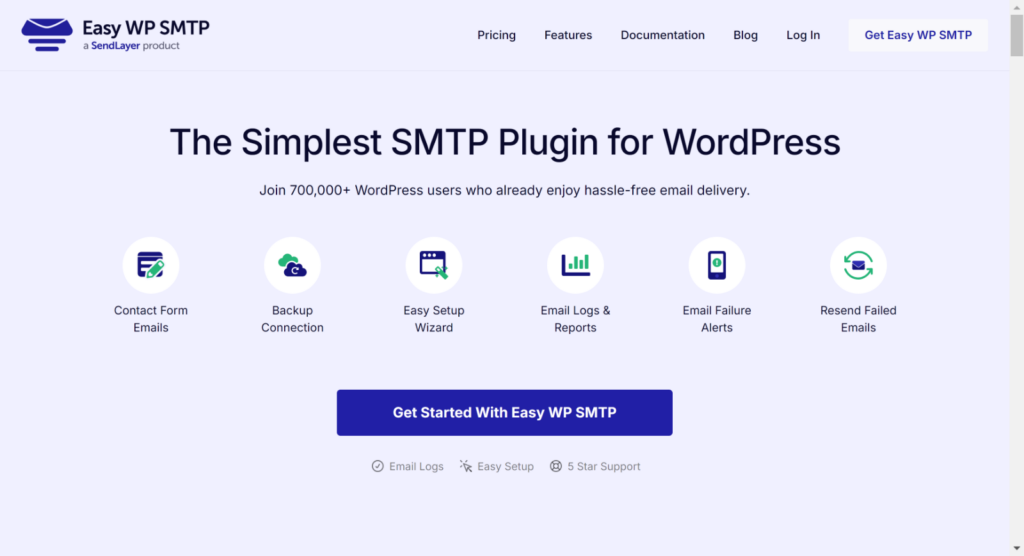 easy wp smtp homepage