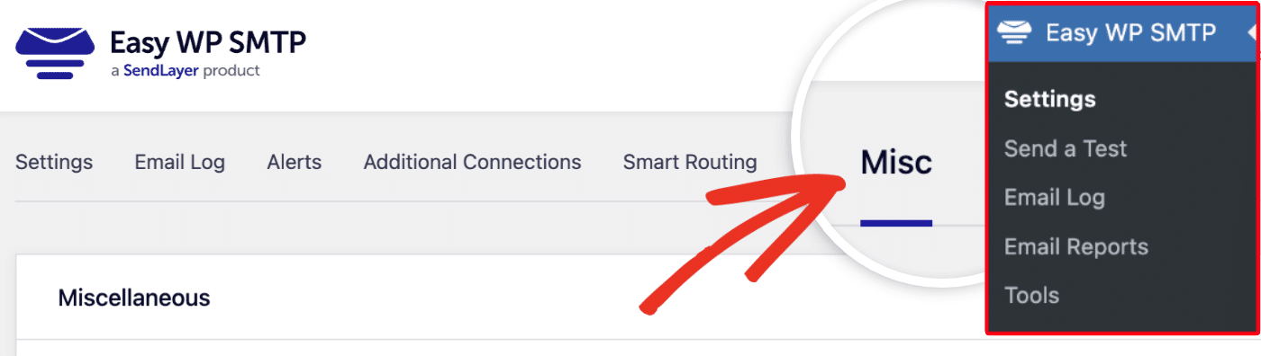 Easy WP SMTP Misc settings