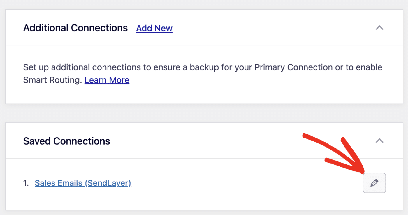 Edit additional connection