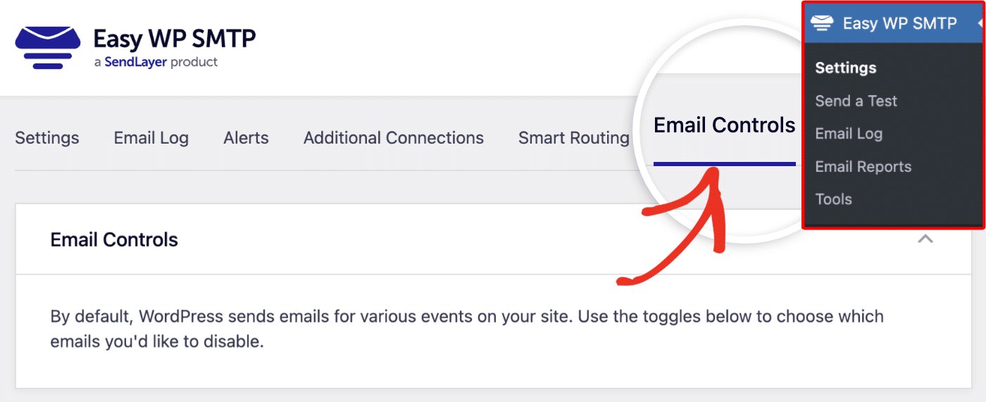 Email control settings