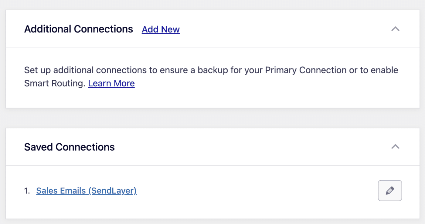 Viewing Saved Connections