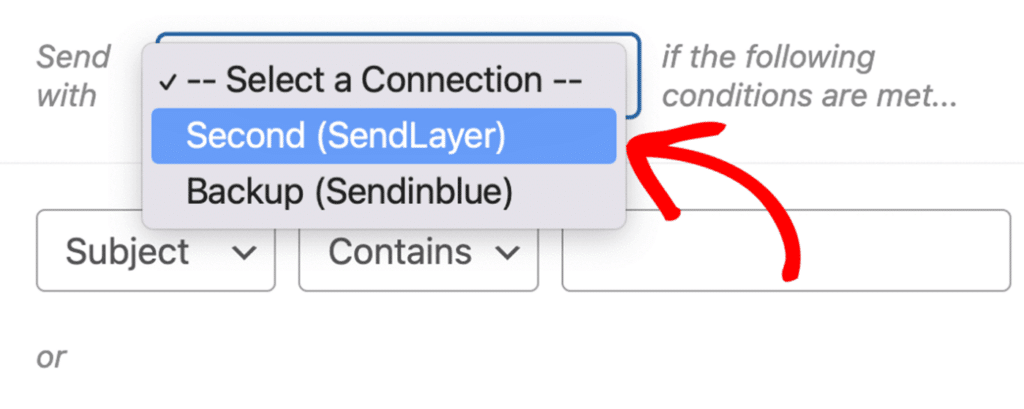 Select a Connection dropdown