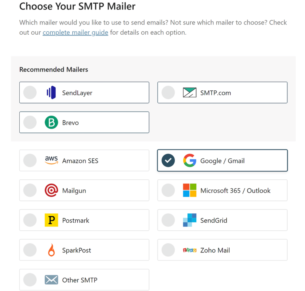 wp mail smtp setup wizard