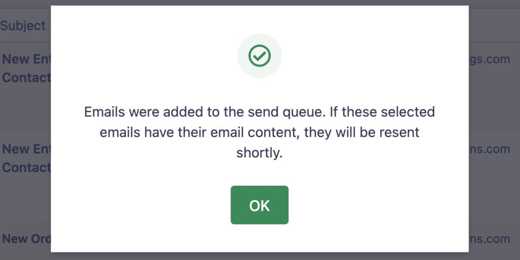 Emails Added to Send Queue