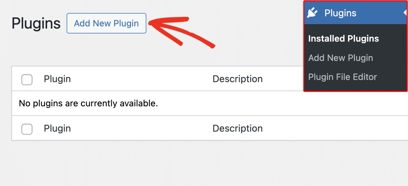 Adding a new plugin in WordPress