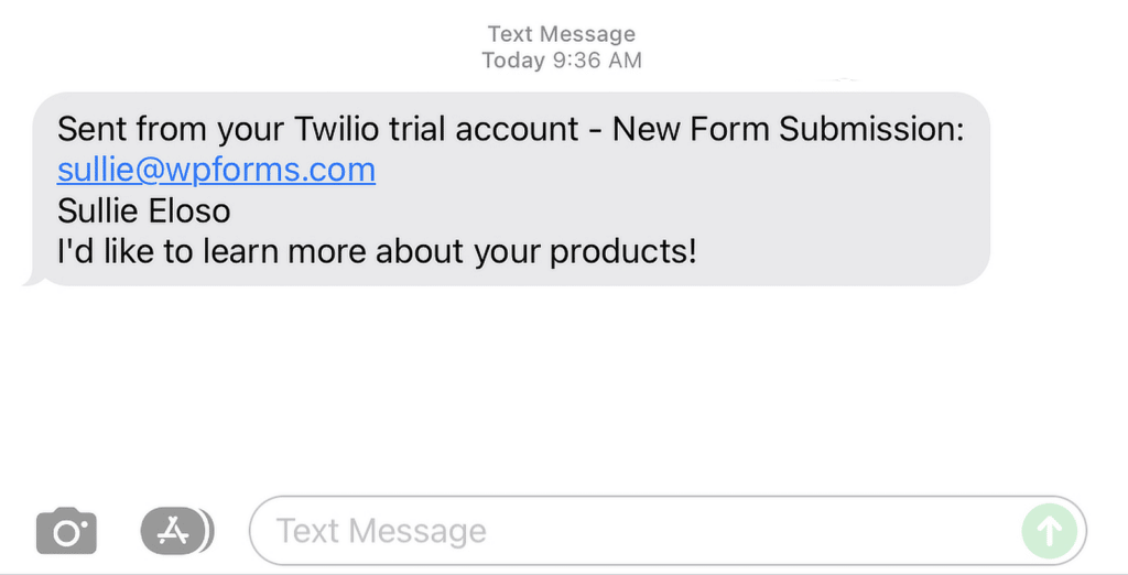 twilio sms notification