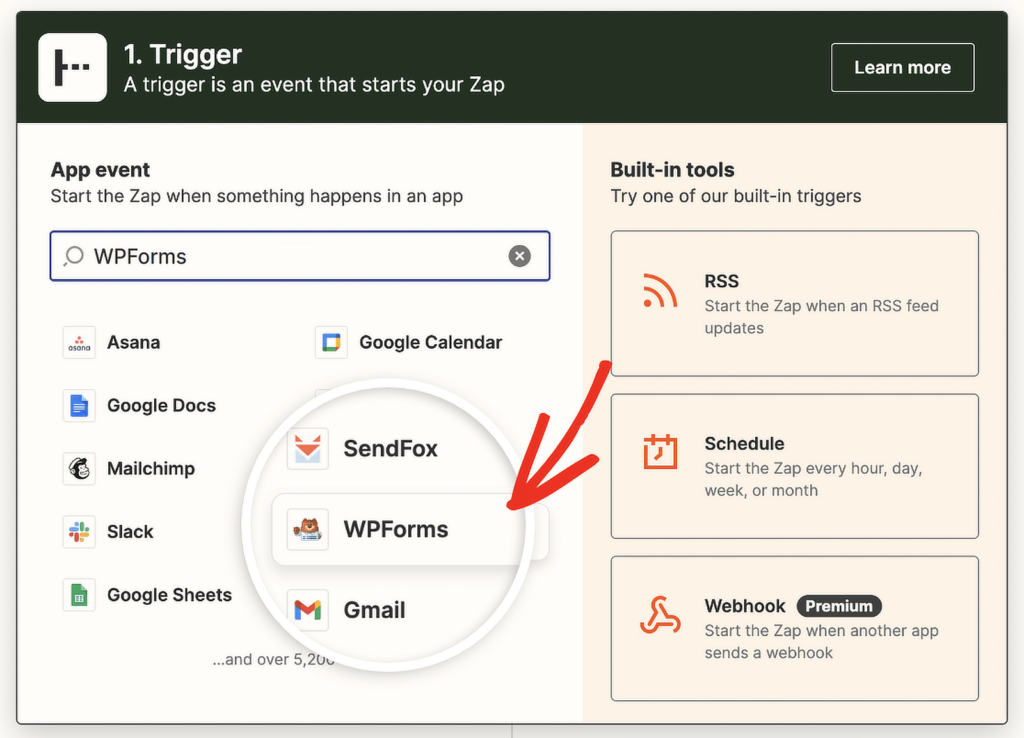 wpforms zapier trigger