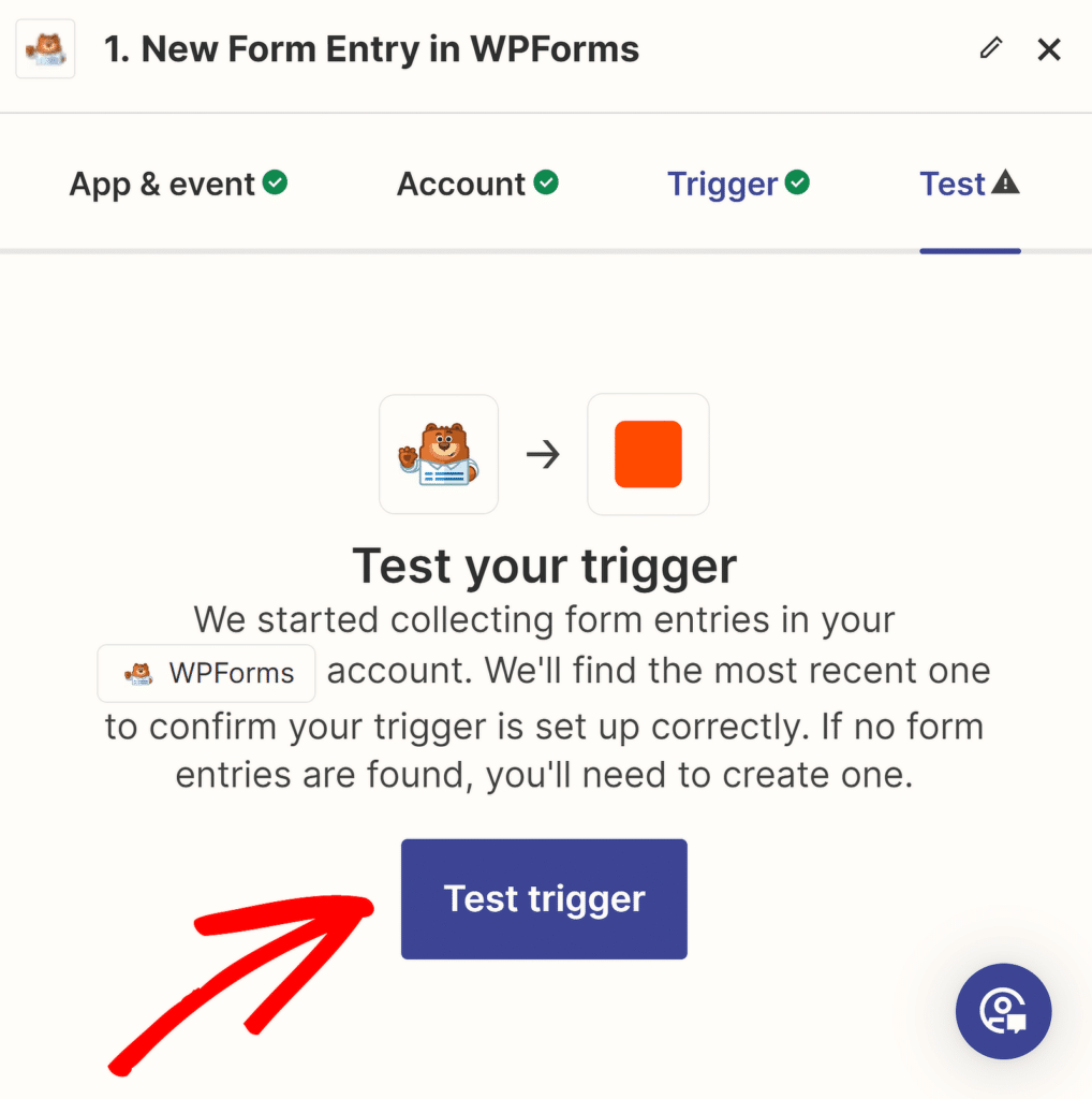 zapier test trigger