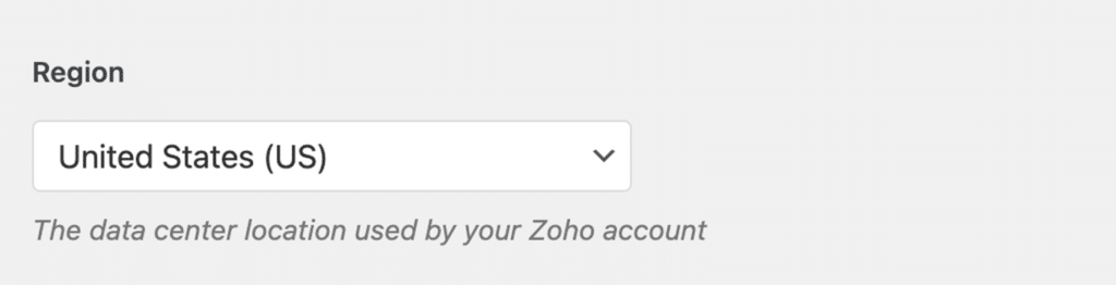 Select Zoho region