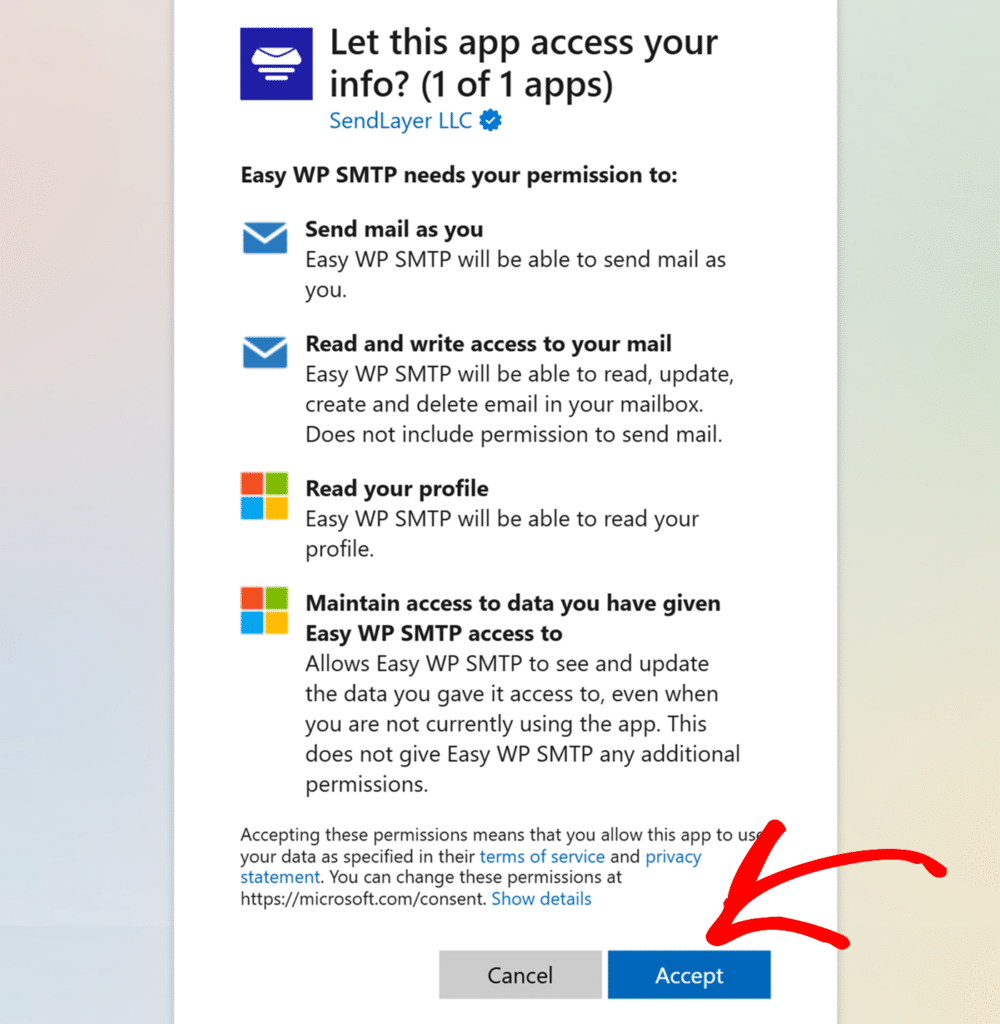 Microsoft OAuth Permission