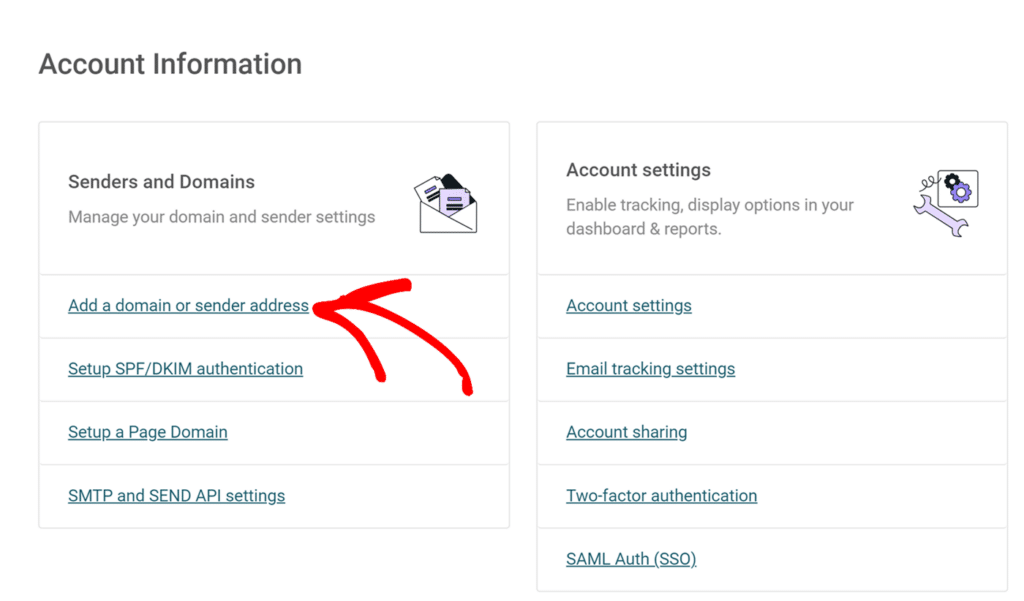 Add domain or sender address