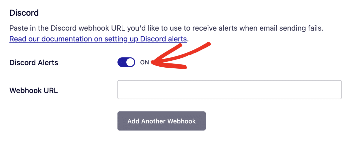 Enable Discord Alerts option