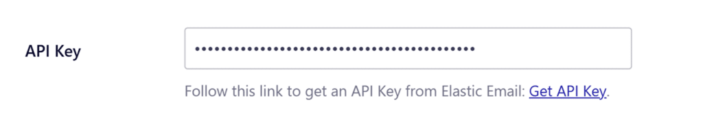 Enter API Key Elastic Email