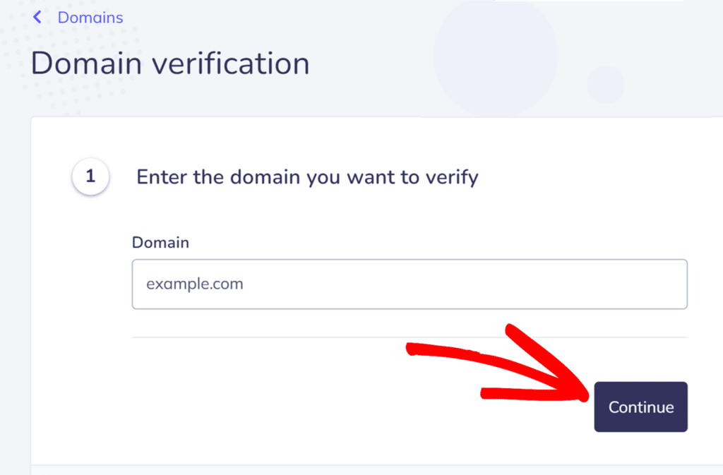 Domain verification steps